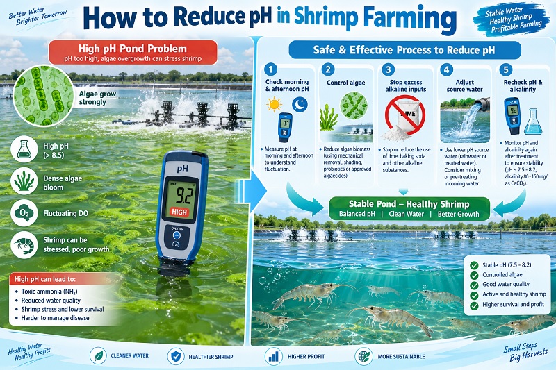How to Reduce pH in Shrimp Farming: 8 Safe Methods