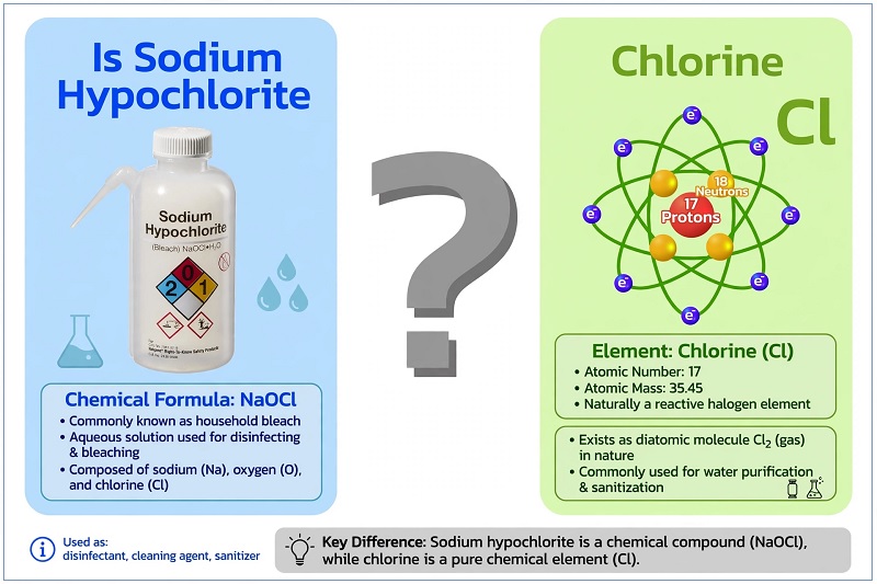 Is Sodium Hypochlorite the Same as Chlorine? Key Differences