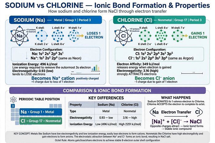 Why Chlorine Is More Apt to Exist as an Anion Than Sodium