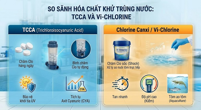 So sánh TCCA và Chlorine: Lựa chọn tối ưu Shock vs Hàng ngày