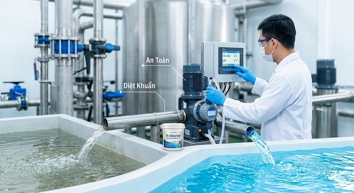 Tại sao Vi-Chlorine được dùng để khử trùng nước? 6 Ưu điểm vượt trội