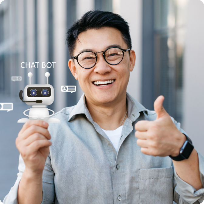 Nhân sự công nghệ mỉm cười hài lòng
